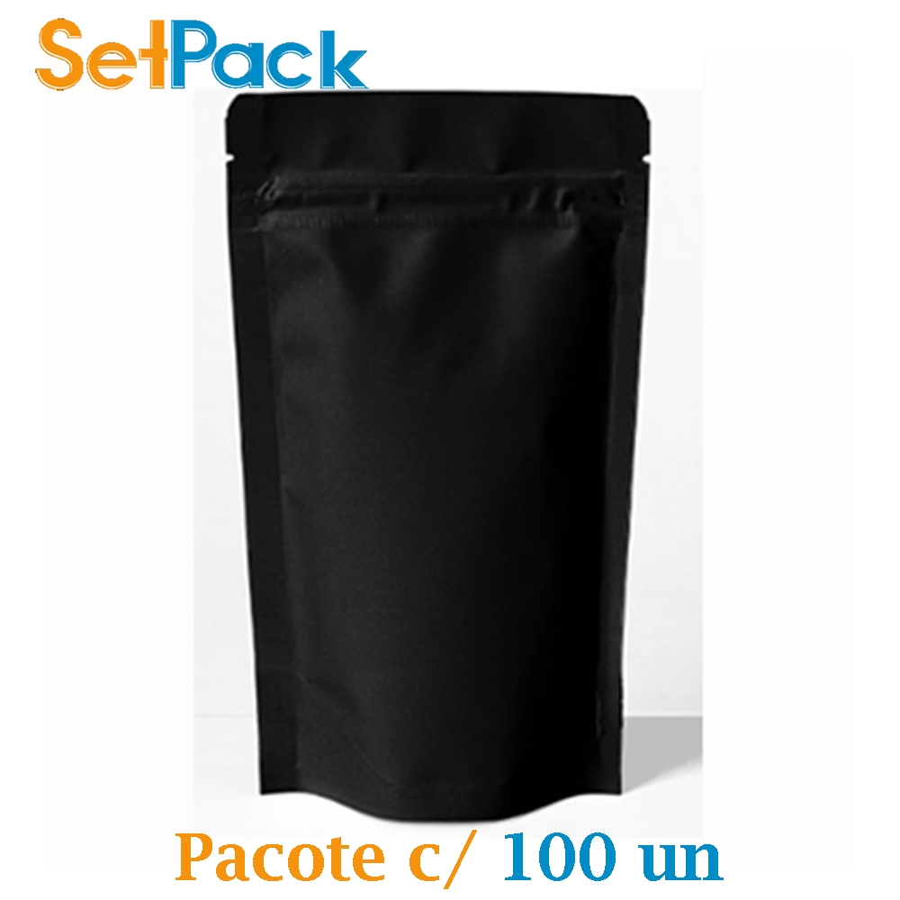 Preto Fosco com Ziper - 19cm x 26cm