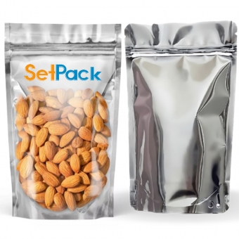 Metalizado com Transparente e Ziper - 12cm x 19,5cm