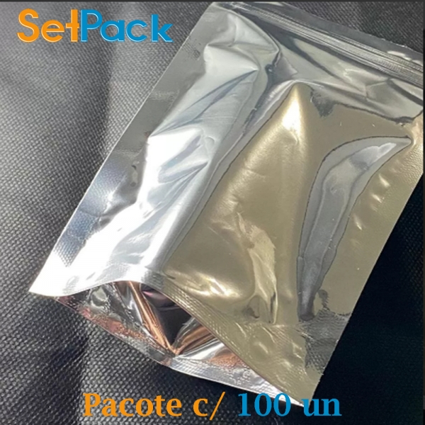 Metalizado com Zíper - 12cm x 19,5cm