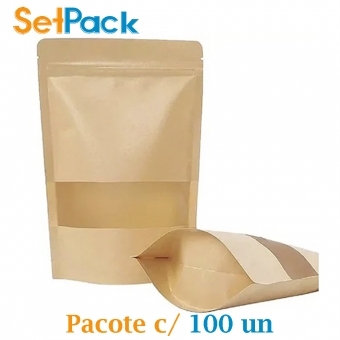 Kraft com Janela e Ziper - 10cm x 17,5cm