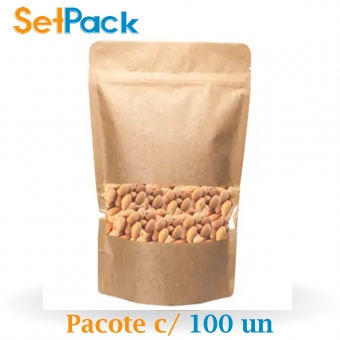 Kraft com Janela e Ziper - 10cm x 17,5cm