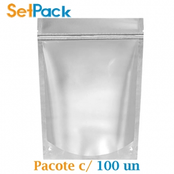 Metalizado com Transparente e Ziper - 12cm x 19,5cm